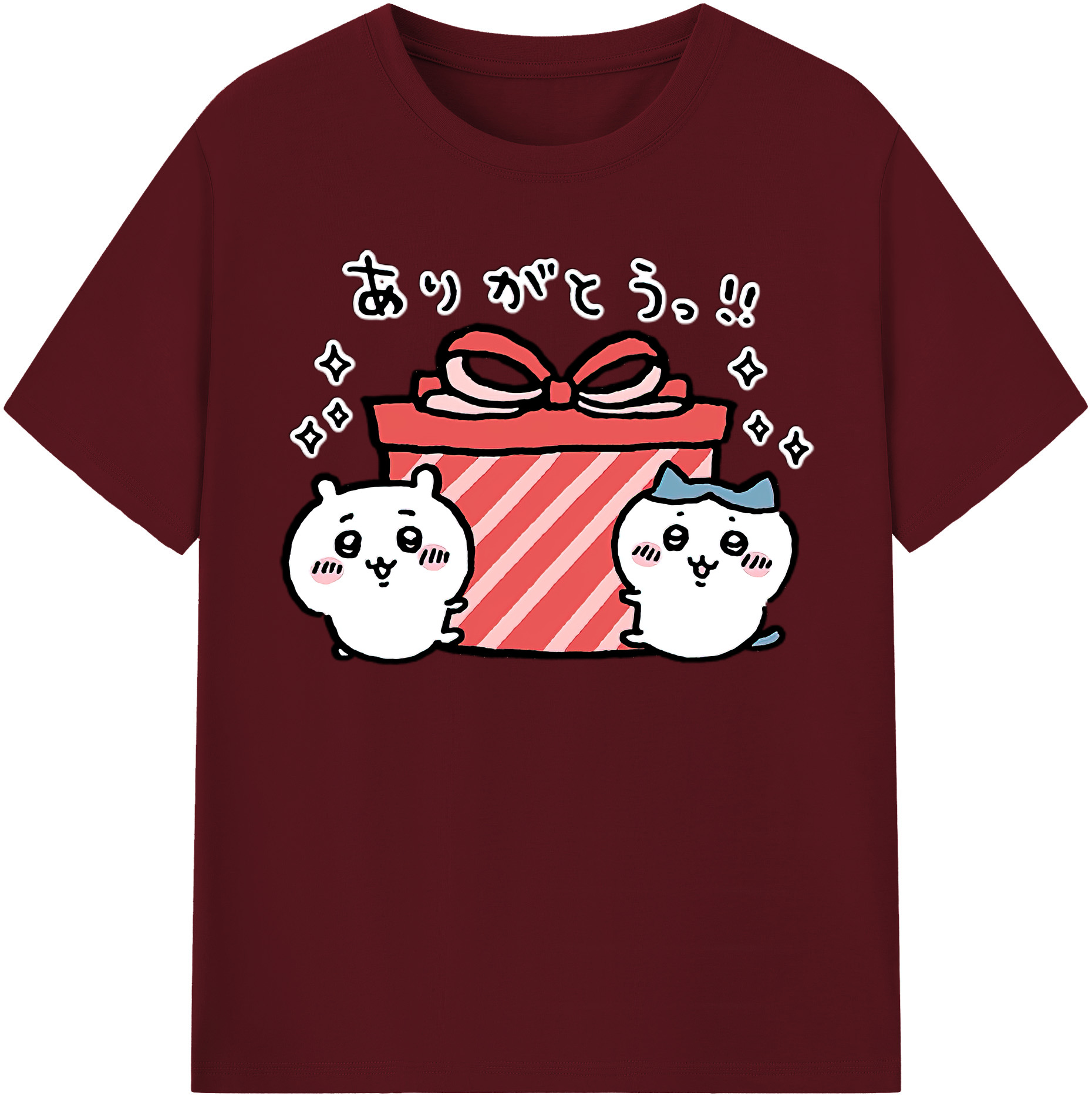 （画像用） ちいかわ ハチワレ Chii-kawa hachiware 綿100％半袖Tシャツ（フロントプリント）